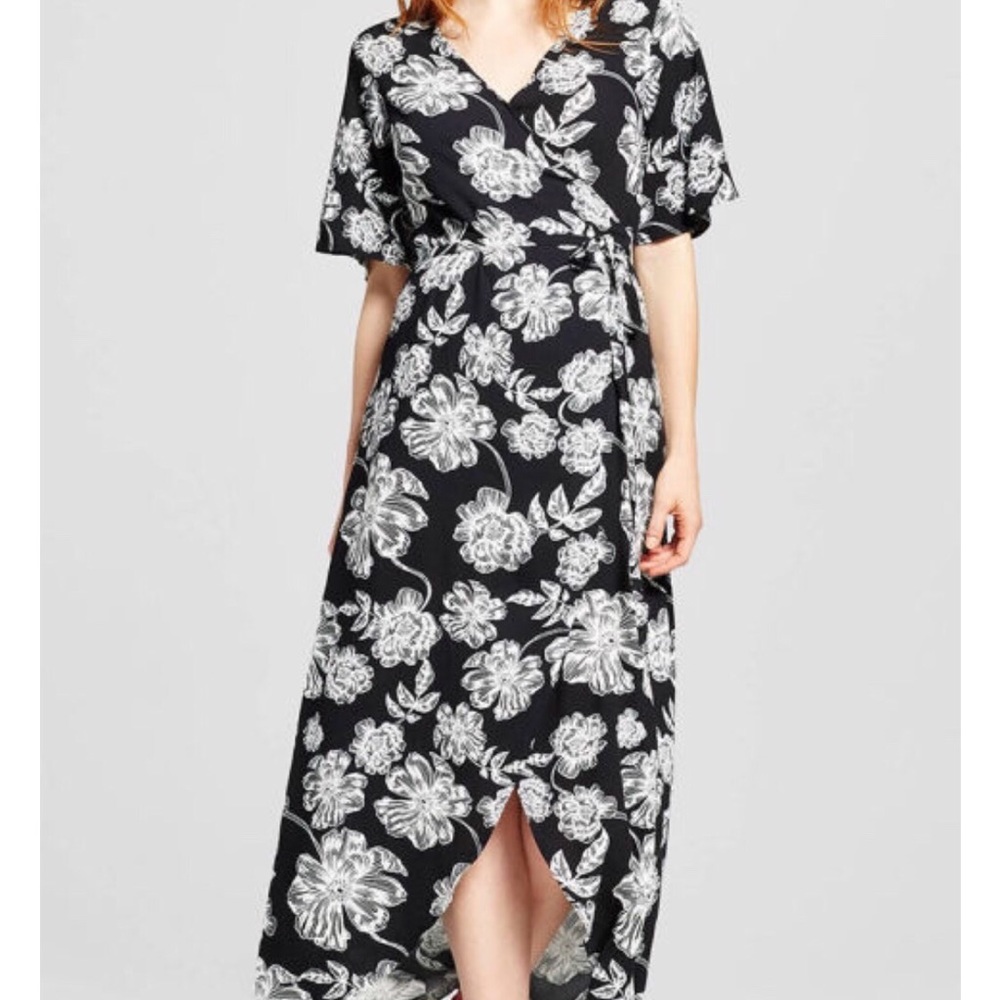 Beautiful floral midi wrap dress